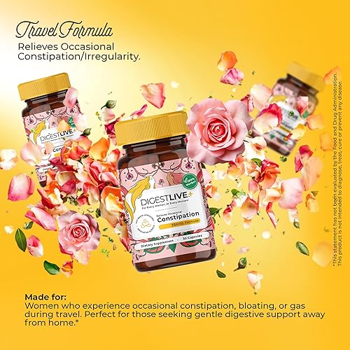 Miniatura 8 de DigestLive - Laxante para aliviar el estreñimiento para mujer, 30 cápsulas, suavizante de heces 100% a base de hierbas, limpieza natural suave de