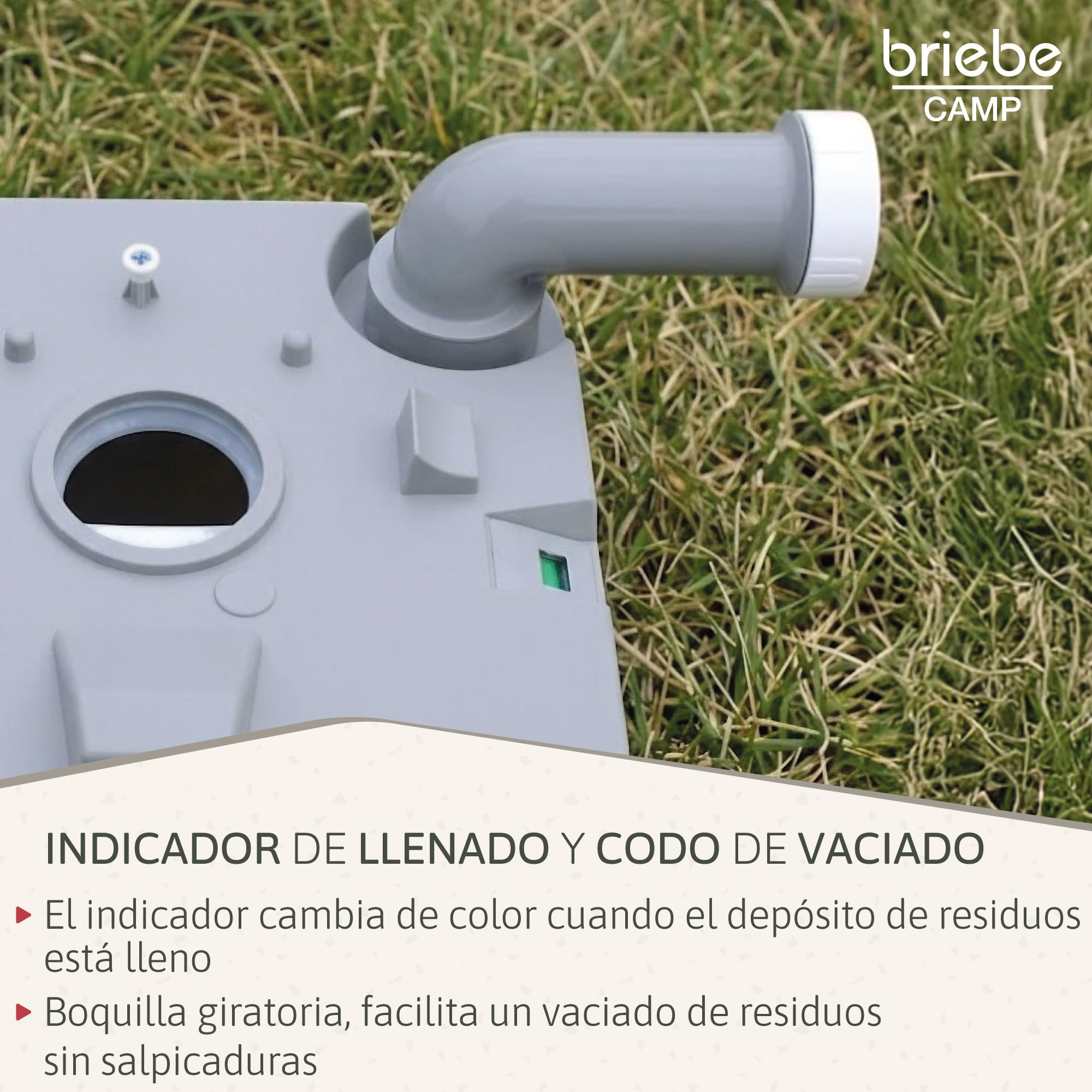 briebe Camp WC Portatile 24L Bagno Chimico, Campeggio, Camper, Roulotte, Barca e Outdoor, Serbatoio di Scarico dell'Acqua con Pompa a Pistone 20L, Potty