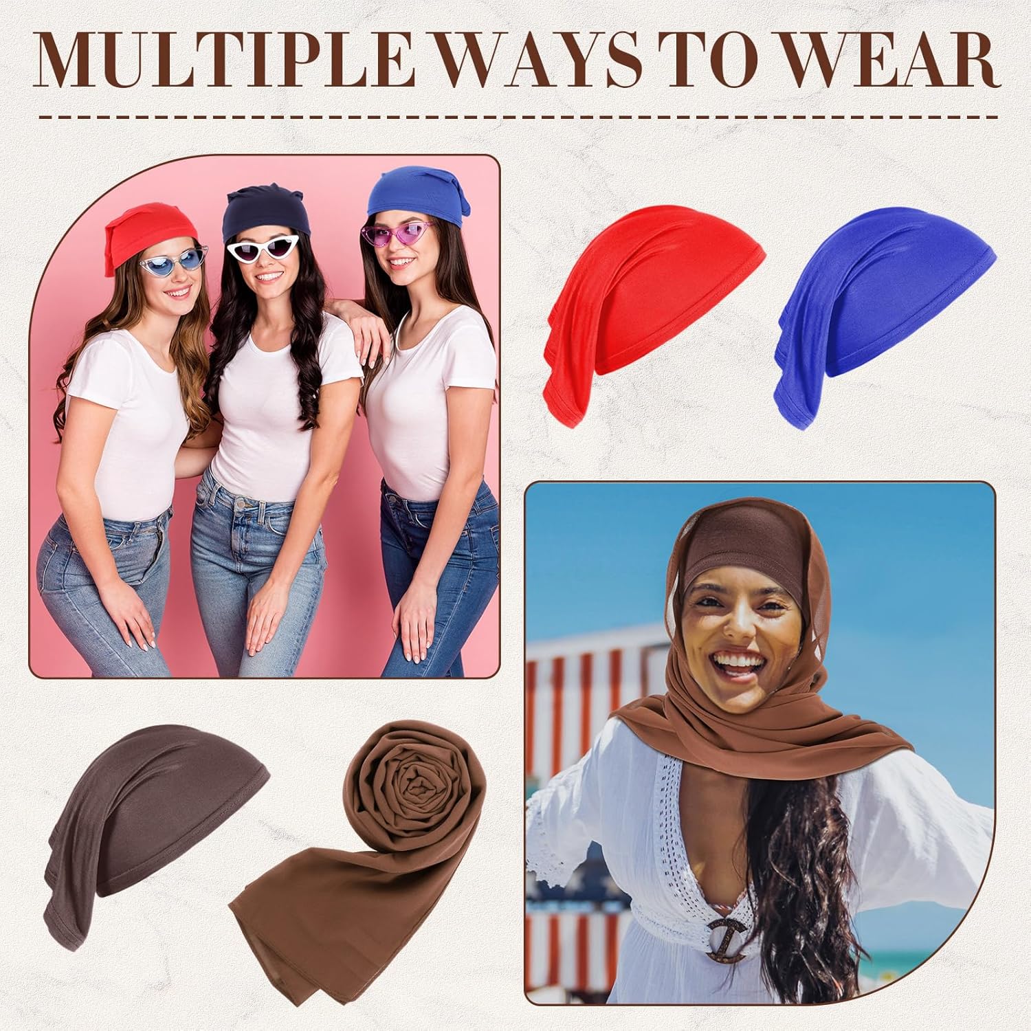 24 Pcs Hijab Scarf for Women Solid Color Chiffon Long Scarf Shawls and Wraps Lightweight for Muslim Women Gifts - Image 7