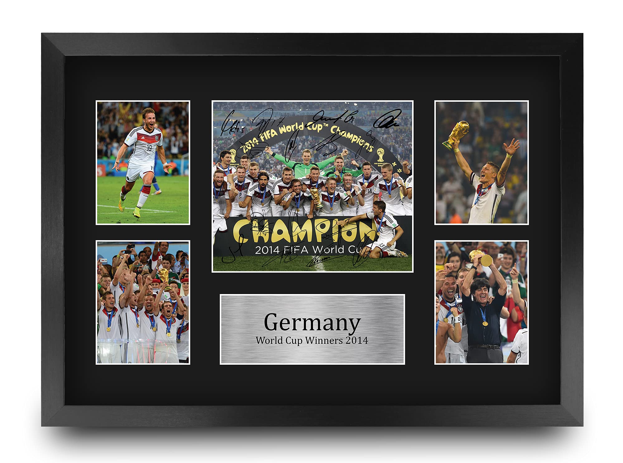HWC Trading FR A3 Germany 2014 World Cup Winners Gedruckte Erinnerungsstücke Signiert Autogramm Foto Display Für Fußball-Fans Und Unterstützer - A3 Eingerahmt