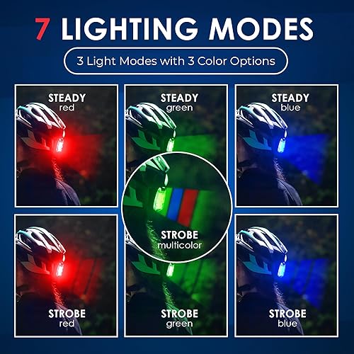 Miniatura 2 de Luz LED de seguridad (2unidades) + Bonos gratis  Clip de luces de luz estroboscópica corriente para corredores, Perros, bicicleta, caminata los