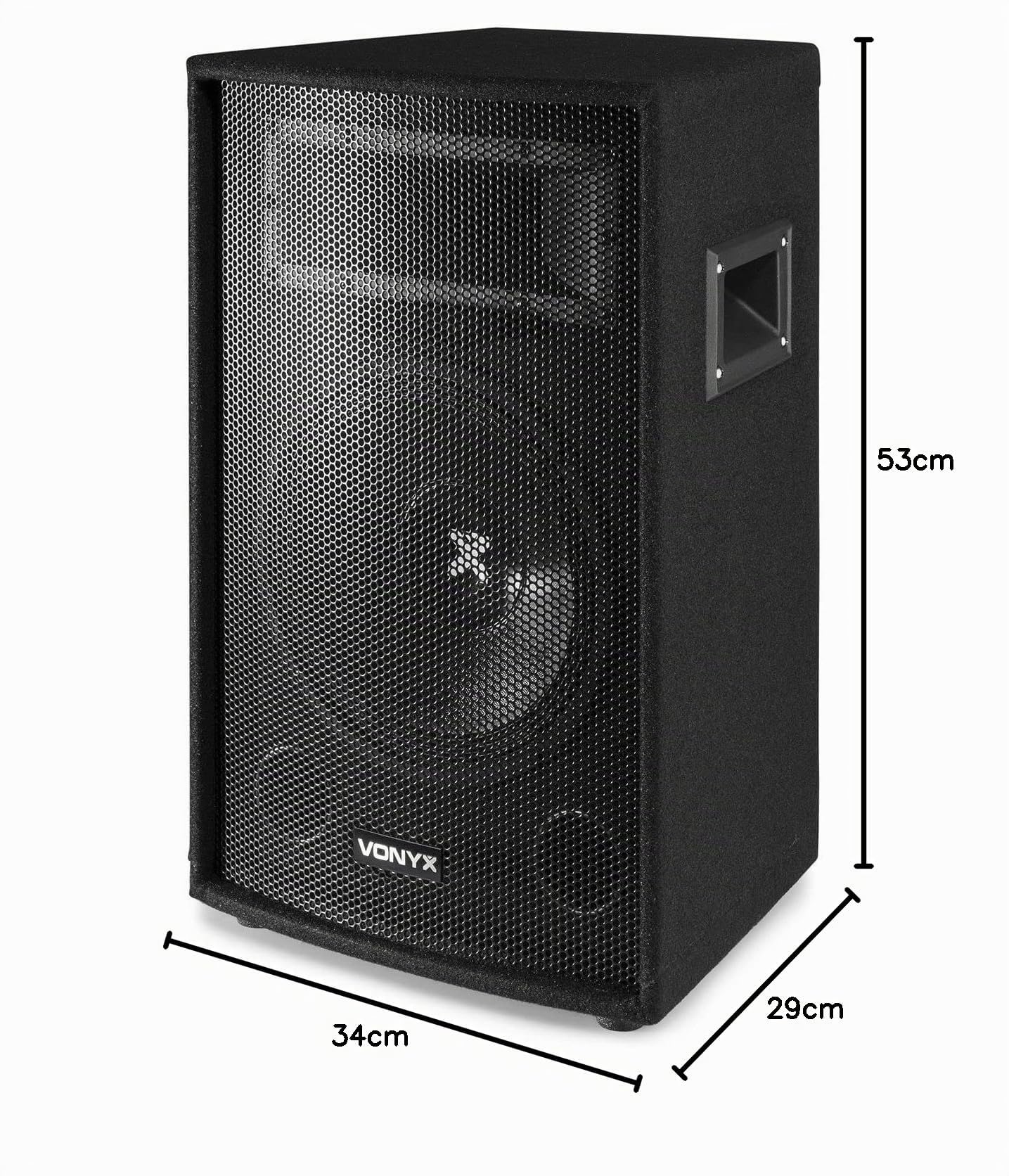 VONYX SL10 Enceinte Sono Passive, Puissance de 500 Watts, Woofer 10 Pouces, Facile à Transporter avec Ses Poignées, Montage sur Pied, Enceinte Sono Idéale pour DJ Mobiles et Soirées à la Maison