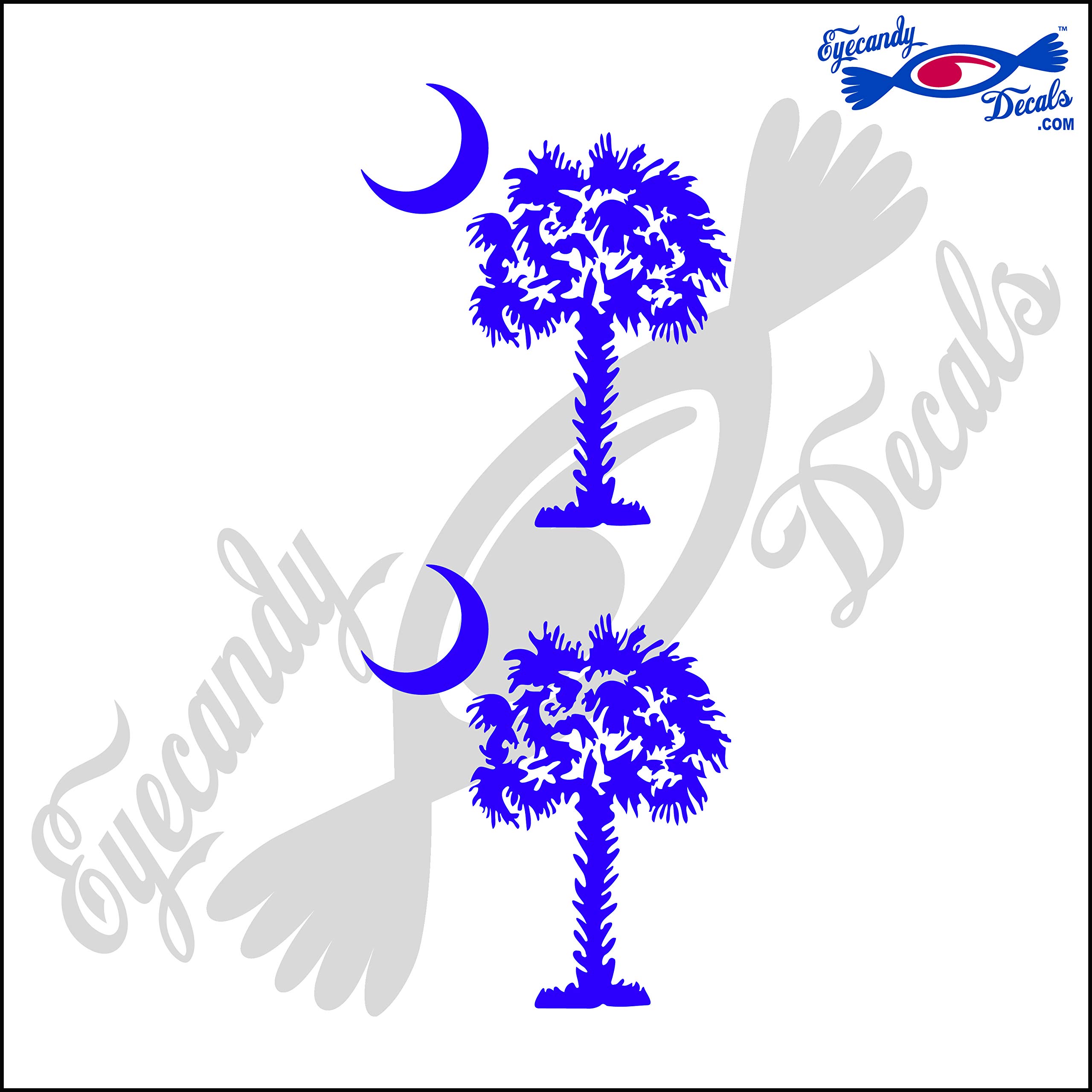 South Carolina Palmetto Moon (Detailed Style) 3" Decal Sticker 2 Pack Purple