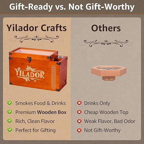 Miniatura 2 de Kit de ahumador a la antigua caja de regalo de madera de alta calidad para whisky y cócteles, ahumador eléctrico de bebidas y alimentos 2 en 1,