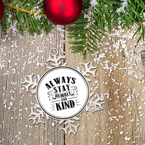 Miniatura 6 de Adornos decorativos de Navidad de metal con copo de nieve de 3 pulgadas adorno de recuerdo de Navidad regalo inspirador adornos colgantes para