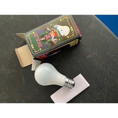MilesMagic Magician's Comedy Magic Lamp LED Glow in Hand | Touch Model Gimmick with Magnetic Ring and Battery Light Bulb for Stage Close-Up and Street Magic Performance - Blanc