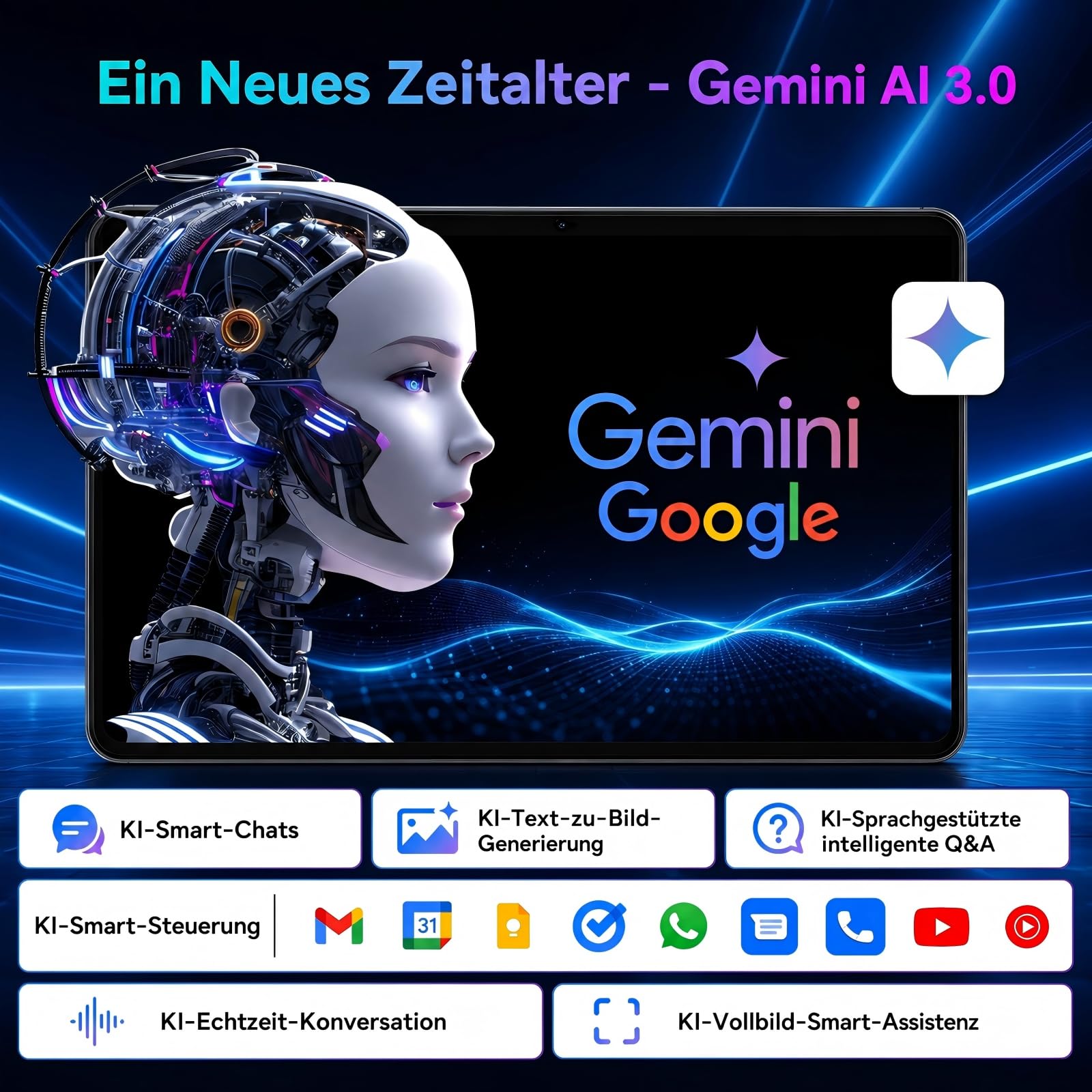 TABWEE 2026 Android Tablet 10 Zoll - 12GB RAM +128GB ROM (2TB TF) | Tablet für Senioren, Schüler & Kinder, 6000mAh, Gemini AI 3.5, Widevine L1, 5G WiFi