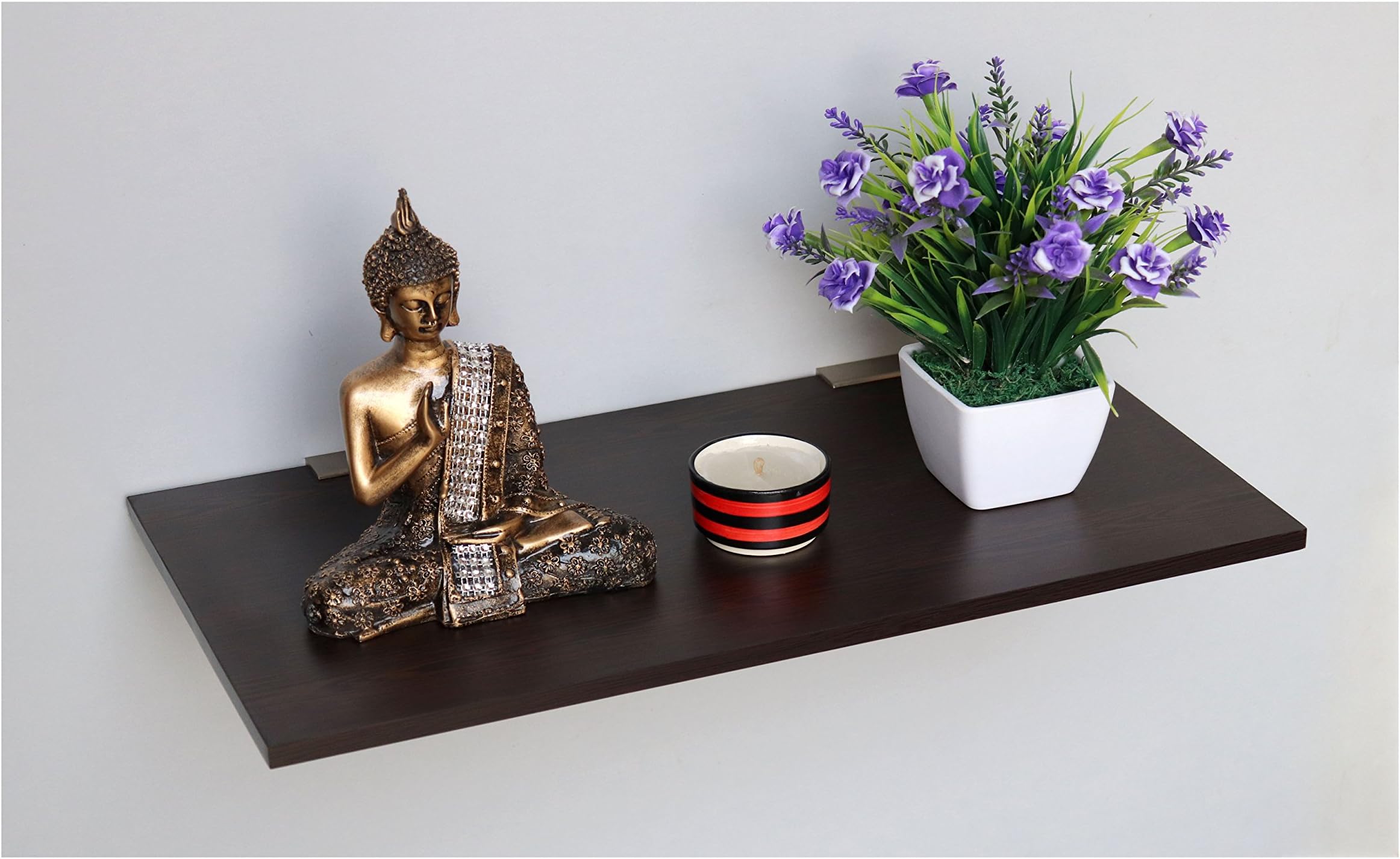 Captiver Simplex Wall Decor Shelf Wooden Wenge Set Of 1 - (18X9) Inch