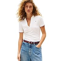 Tommy Hilfiger Donna Maglietta Polo Maniche Corte Open Slim Fit