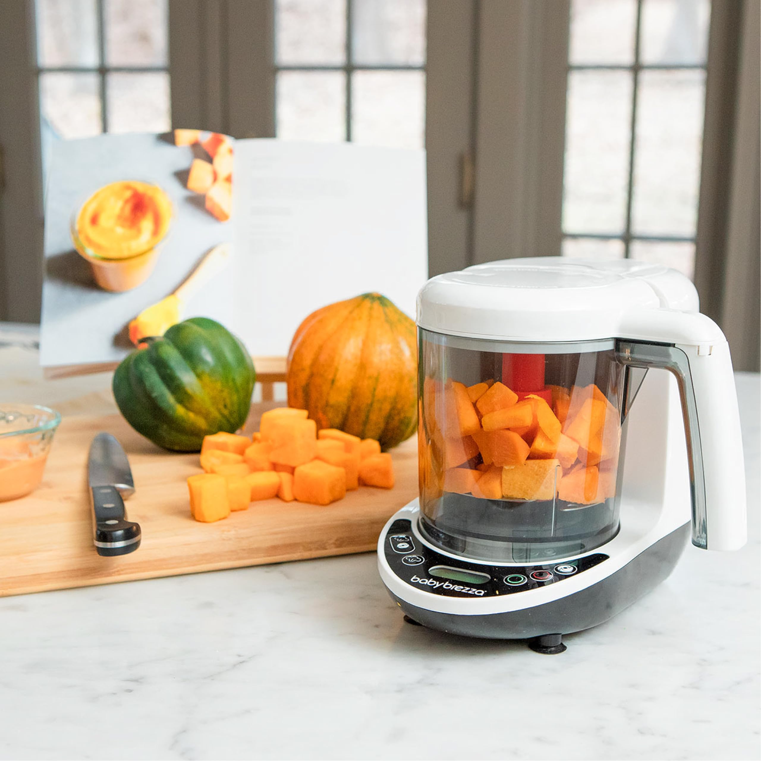 Baby brezza - Food Maker Deluxe - Robot cuisine Multifonction Bébé - Chauffe à la Vapeur Et Mixe Les Aliments par Simple Pression d'un Bouton