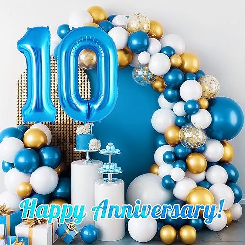 Miniatura 6 de Globo azul número 1 de 40 pulgadas, globos grandes de aluminio con helio, globos gigantes gigantes de Mylar número 1 para 1 primer cumpleaños,