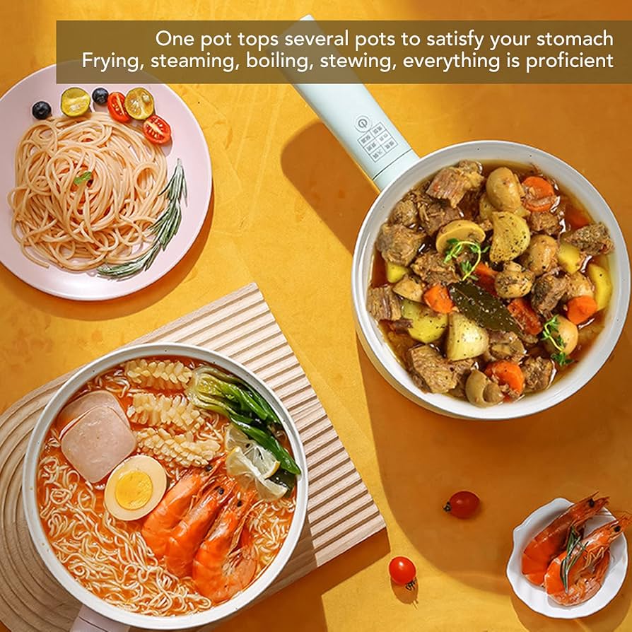 Pentola Elettrica Multifunzione Ayayu 2,5L - Rivestimento Ceramica, Cucina Senza Supervisione, Manico Lungo - Foto 5