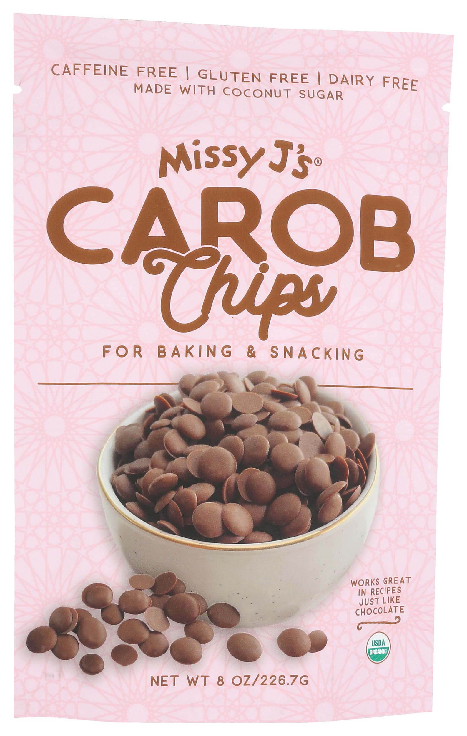 Amazon.com : Missy J's Organic Carob Chips 8 Ounce 1 Pack | Carob
