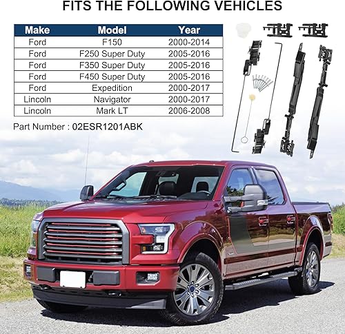 Miniatura 2 de CARMOCAR Kit de reparación de montaje de riel de techo corredizo para Ford F150 F250 F350 F450 2000-2016, Ford Expedition 2000-2017, Lincoln
