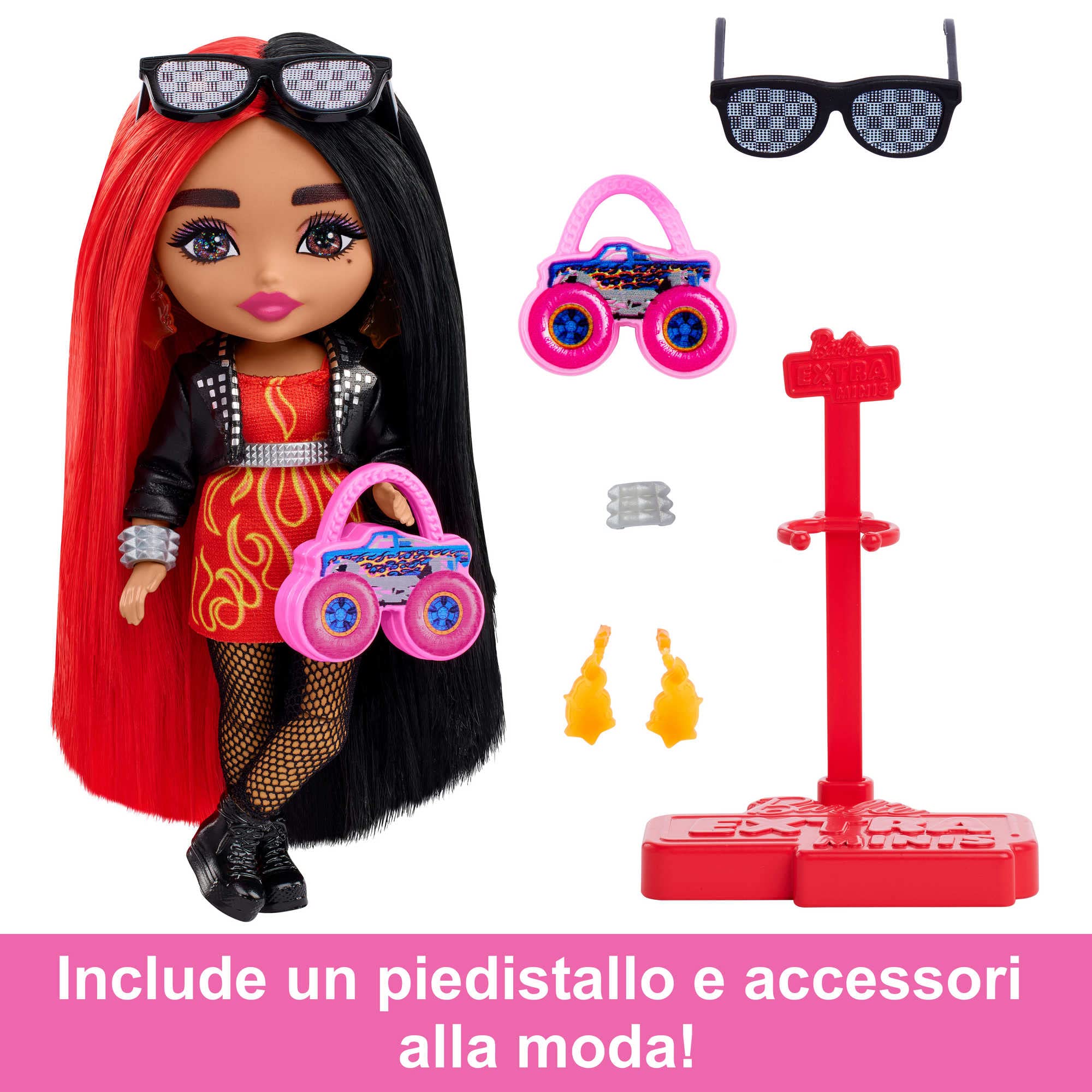 Barbie Dream Besties Malibu, bambola snodata alla moda con pattini a rotelle e capelli biondi, 9 accessori a tema make-up inclusi, giocattolo per bambini, 4+ anni, JFX96