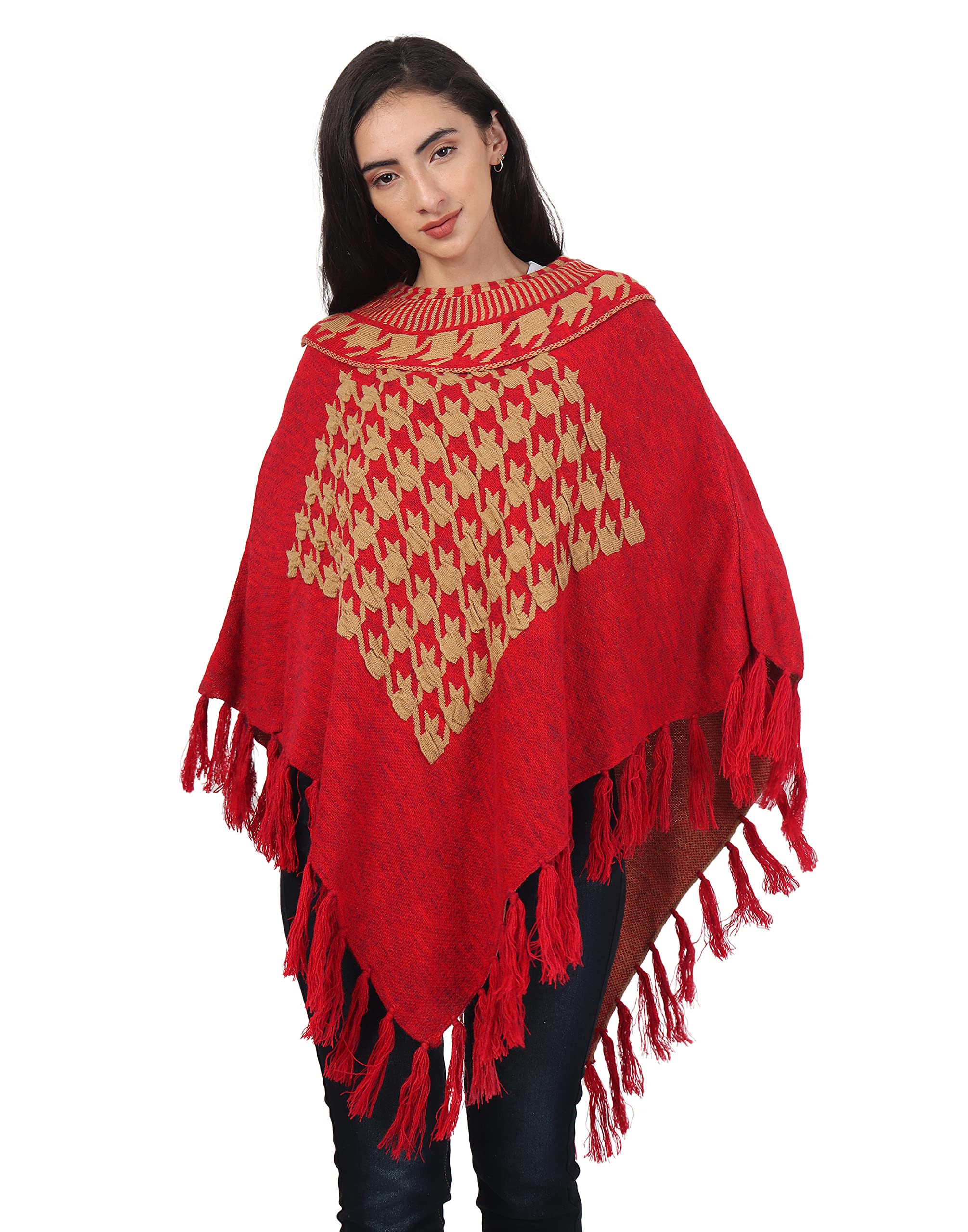 matelco Woman's Cape Jacket Red Free Size-picture-45