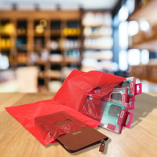 Miniatura 8 de SSWBasics Pequeñas bolsas de mercancía rojas de baja densidad - 9 pulgadas de ancho x 12 pulgadas de alto - Caja de 1000 - Rojo