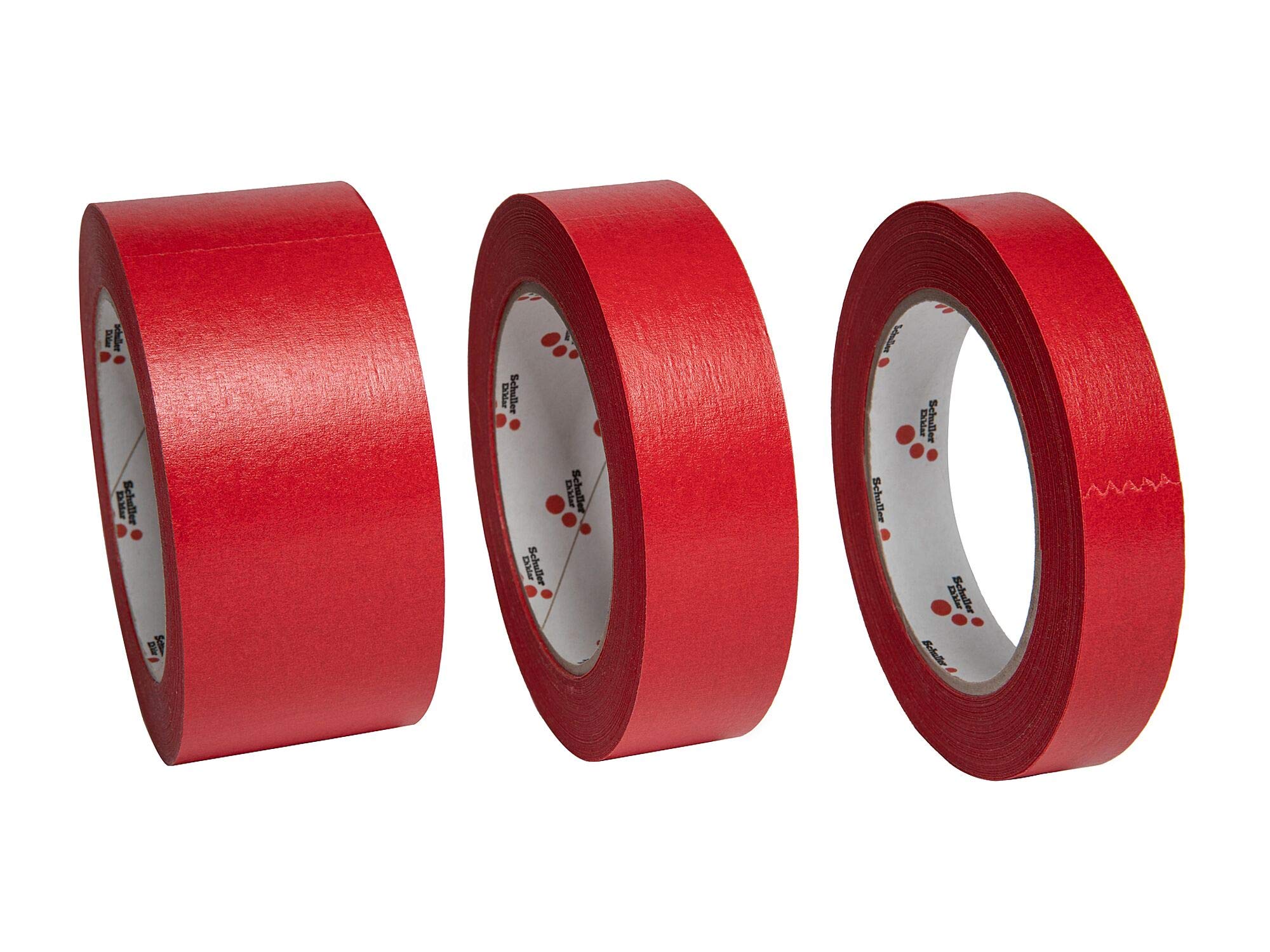 Schuller Eh'klar Premium adhesive masking tape, set of 3 (50, 30 and 19 mm, each 50 m), impregnated water-repellent paper masking tape, 4507