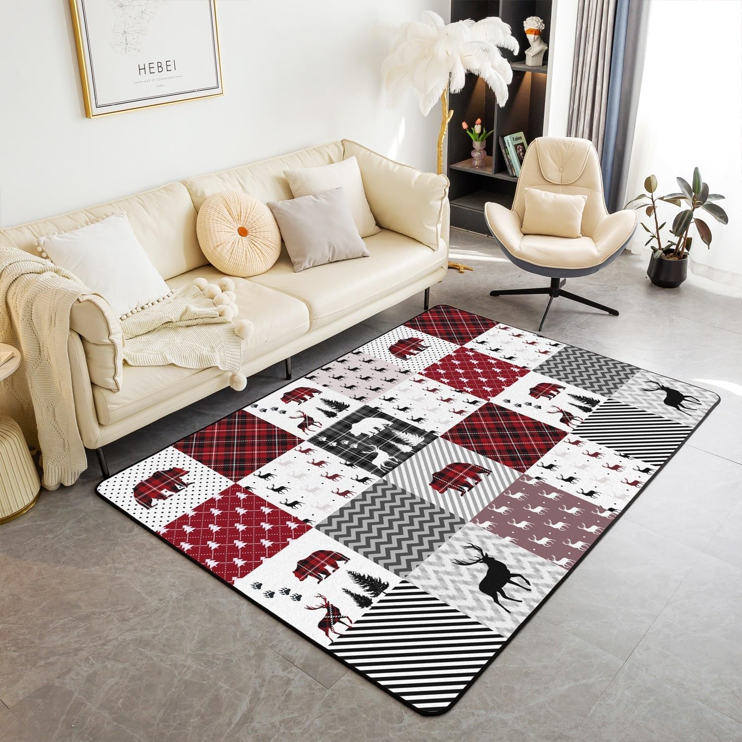 Tapis élan 3D antidérapant pour salon et chambre d'enfant