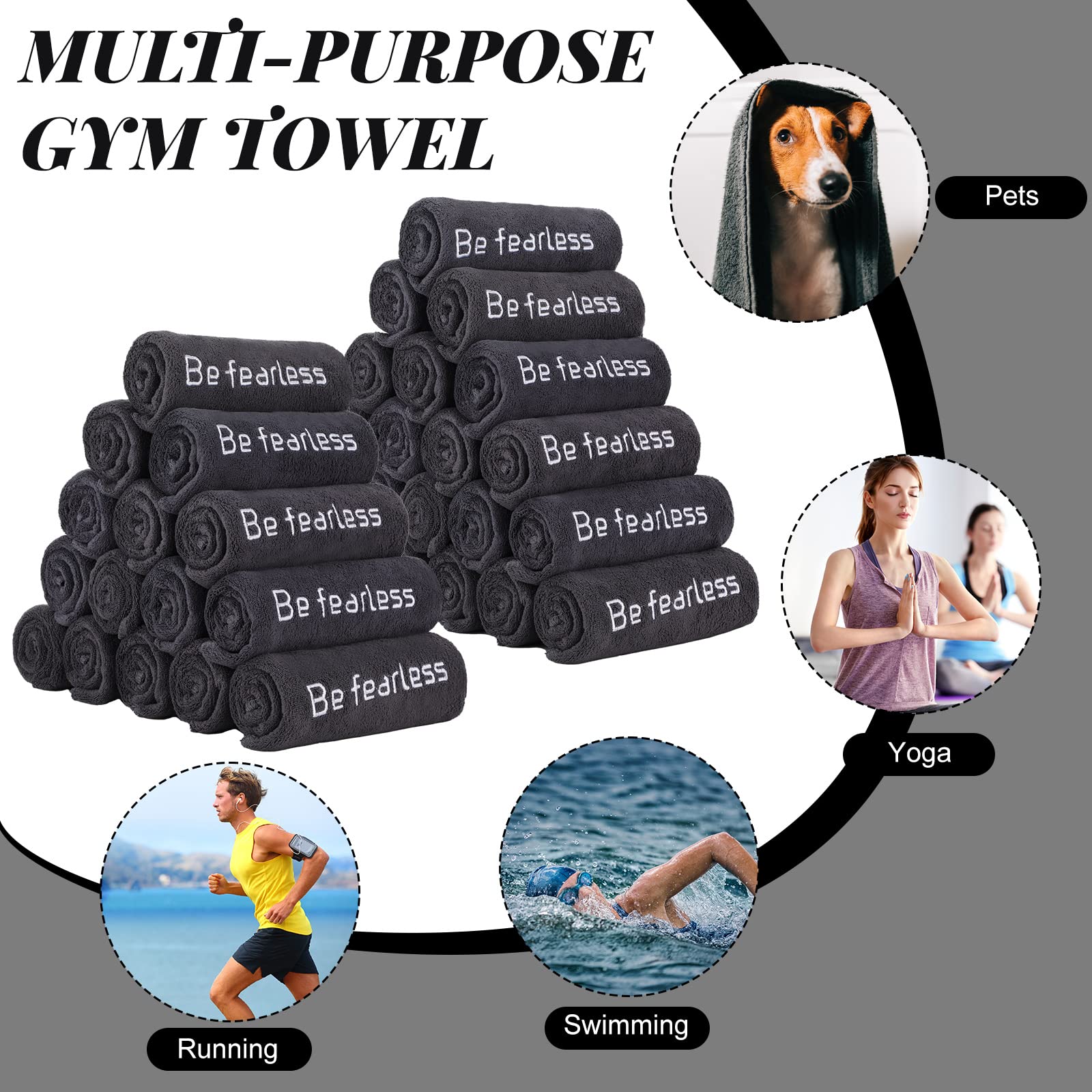 Newwiee Toallas de gimnasio de microfibra para ejercicio, fitness, a granel, 32 x 16 pulgadas, suaves, de secado rápido, absorben el sudor, toalla de yoga para mujeres y hombres, toalla deportiva para