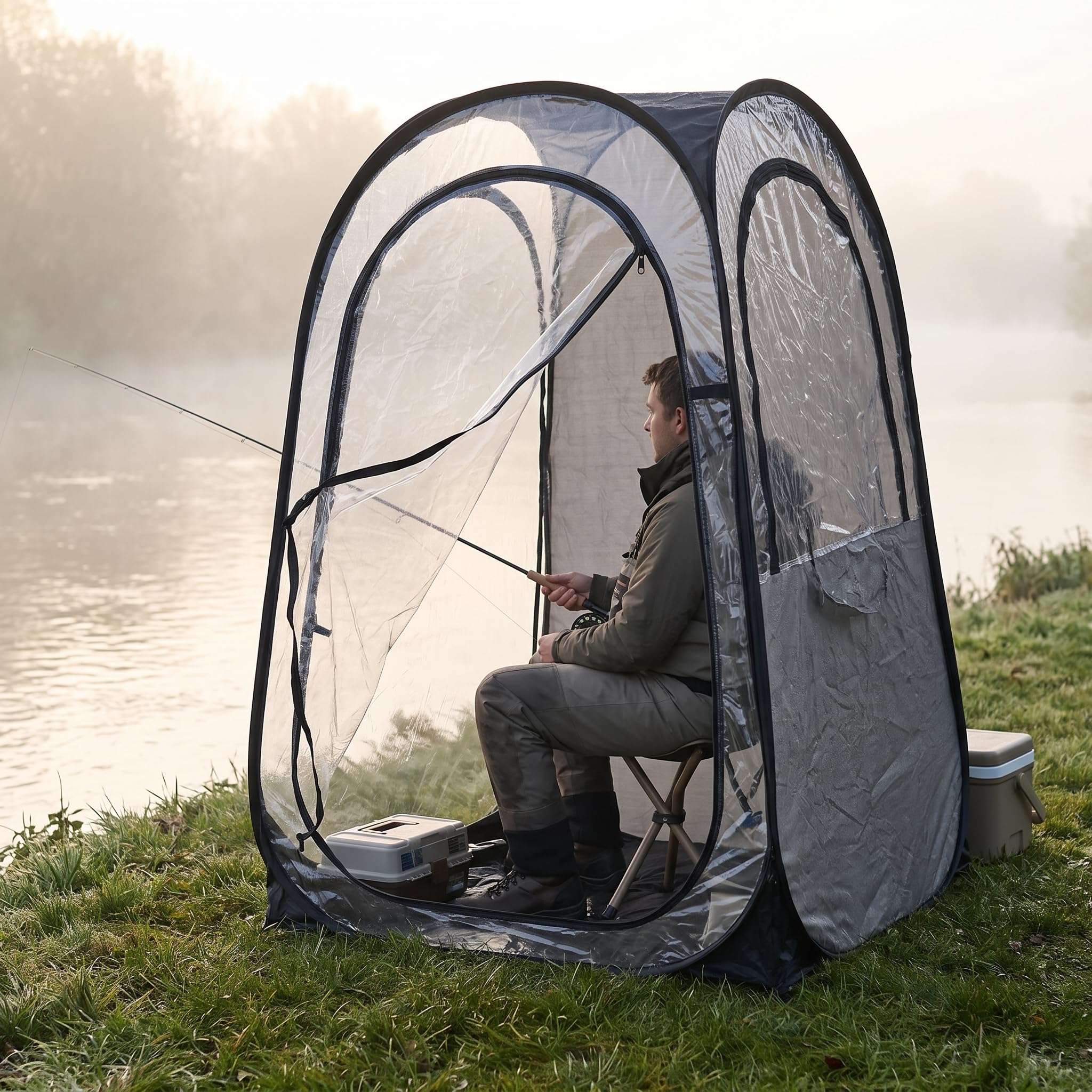 Homyl -up portatile trasparente per pesca e riparo sportivo 1-2 persone