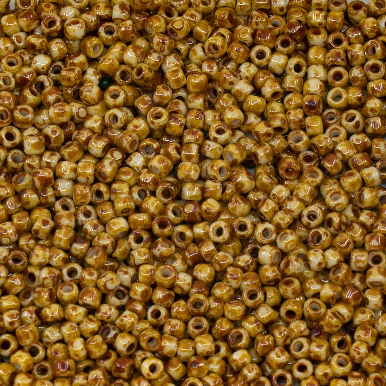 10g TOHO Seed Beads 8/0, Small Japan rocailles, #41+T Beige Picasso Hybrid