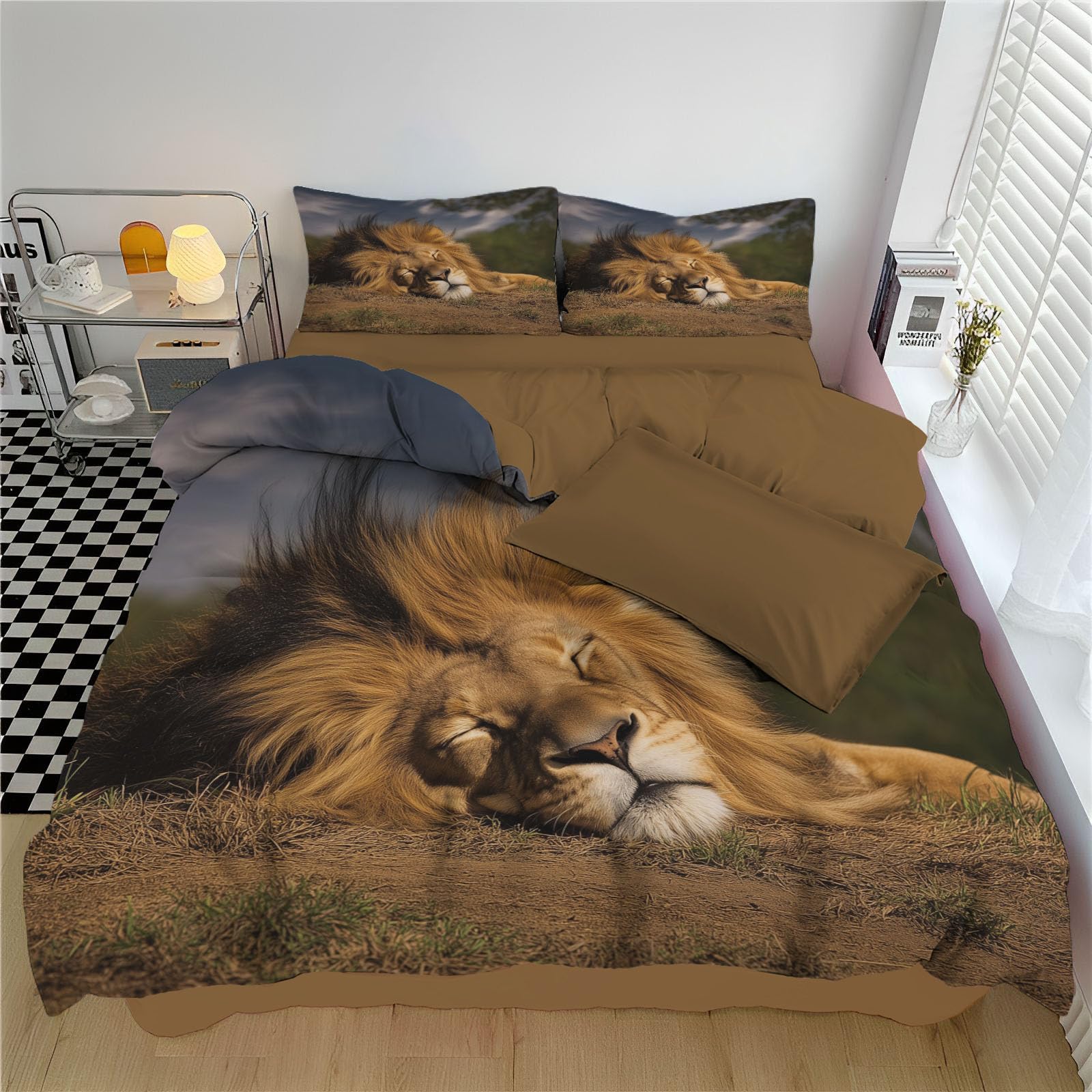 Parure de lit imprimée faune lavable avec housse de couette douce 3D