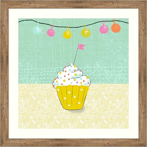 Miniatura 9 de Amanti Art Framed Wall Art Print 28x28 Retro Birthday IV by Chariklia Zarris, Still Life Wall Art, Whimsical Decor, Medium Poster Painting Artwork