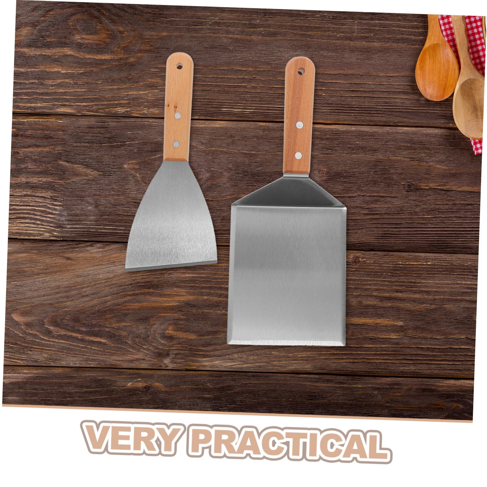 Gatuida 2pezzi Spatola Per Barbecue in Acciaio Inox Da Raschietto Spatola Lunga Girevole Per Grigliate Hamburger Pancake e Uso in Cucina