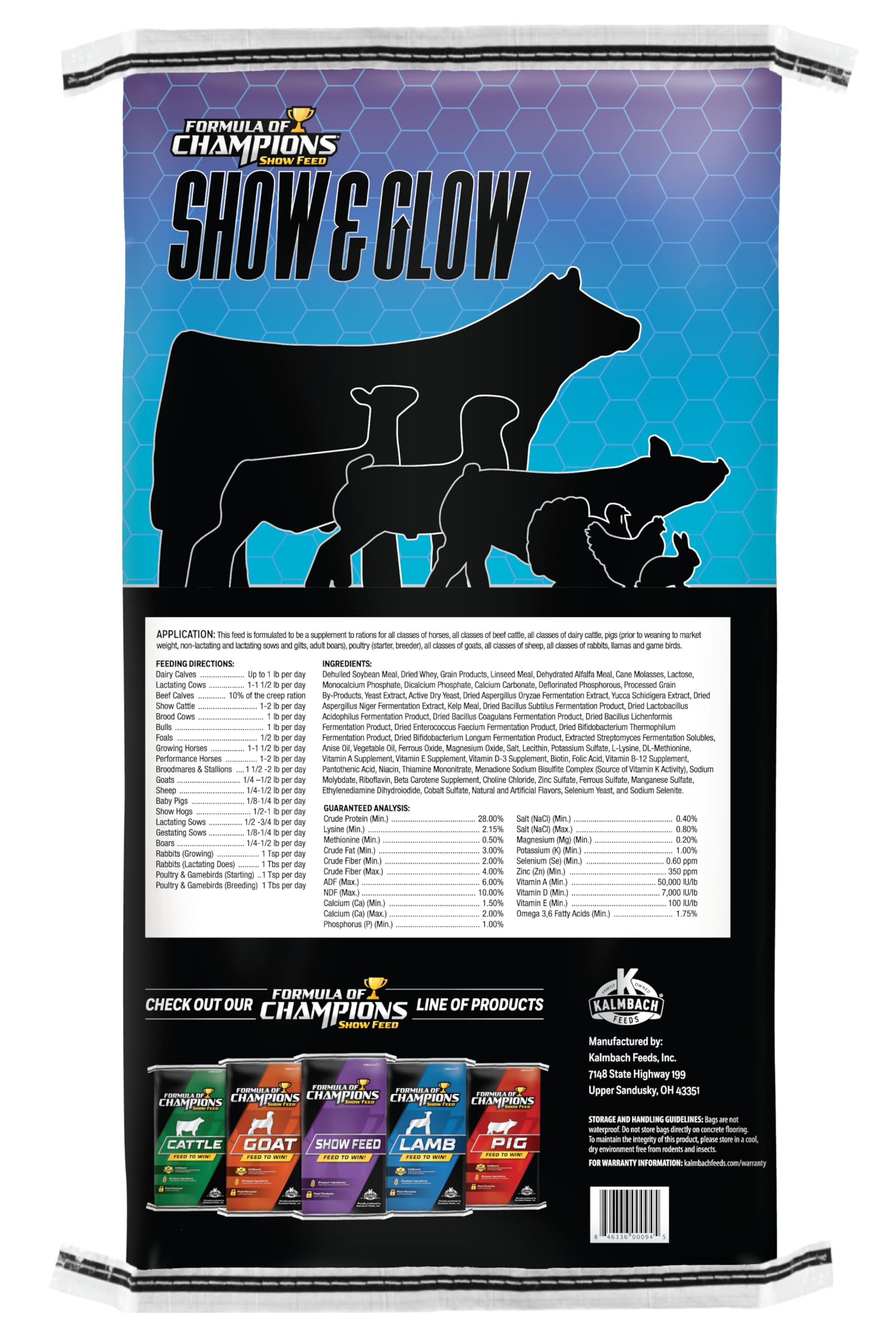 Kalmbach Feeds Formula Of Champions Show And Glow, 50 Lb