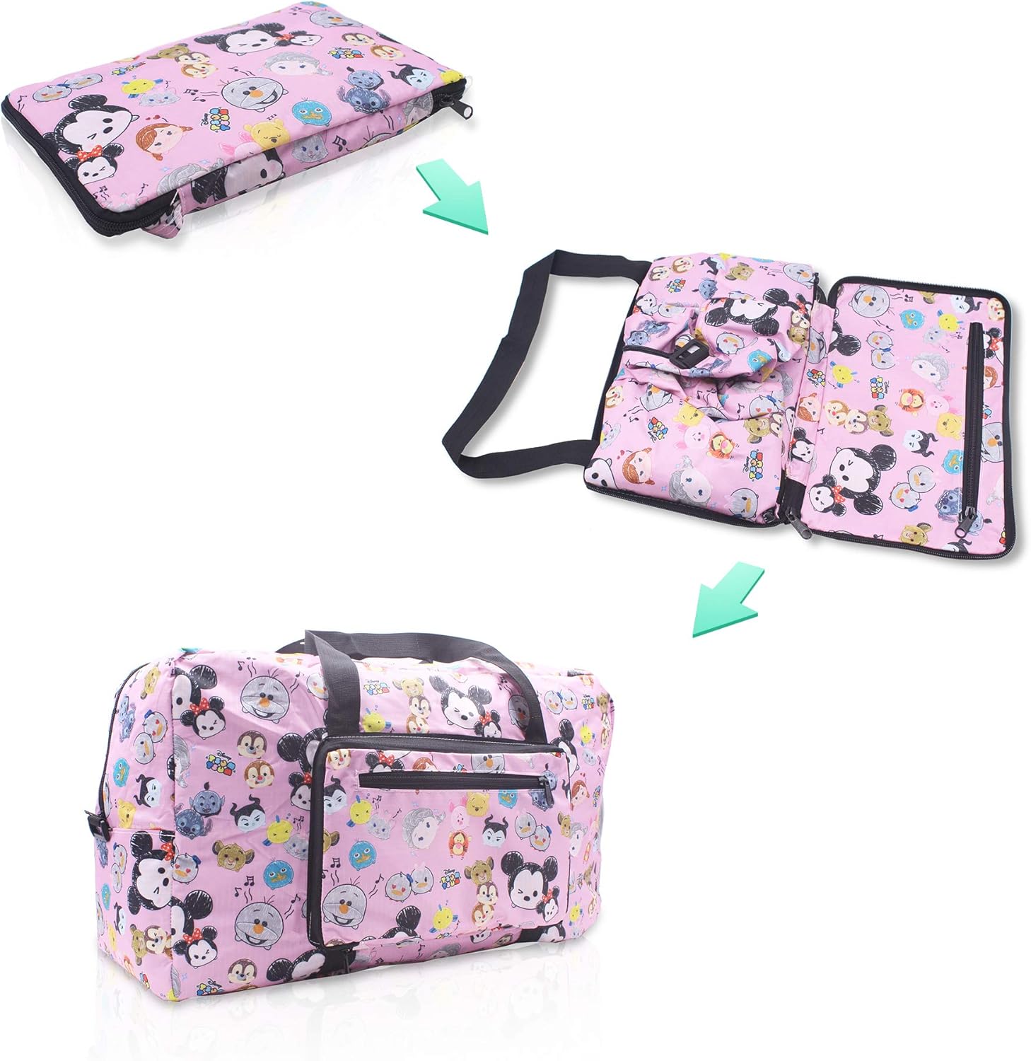 Finex Mickey Minnie Foldable Easy-to-carry Travel Bag for Plane Flight Ride Airplanes with adjustable strap - Random Color