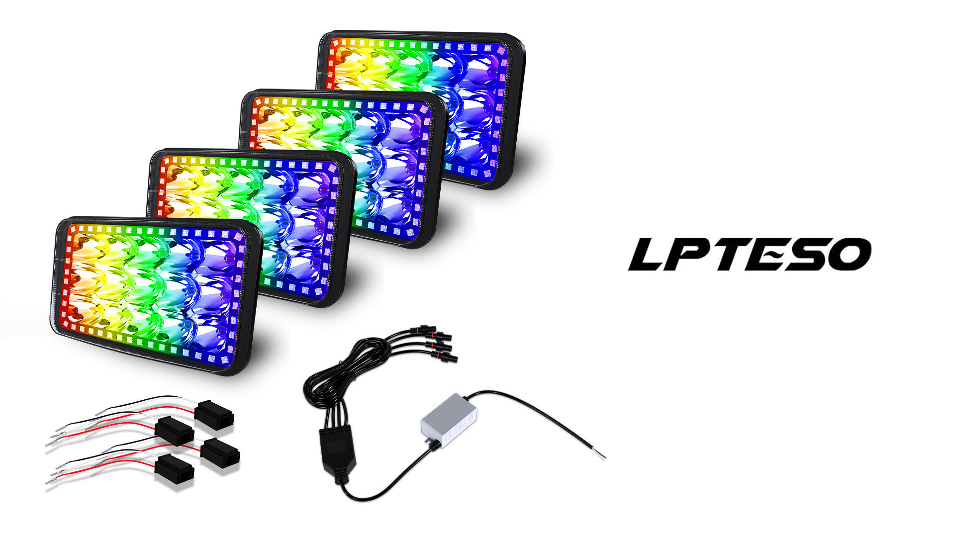 WG-9476 LEDライト 自動点灯機能付き　4色セット Amazon.com: ROLINGER 4PCS Off Road Plug and Play Sealed Beam LED