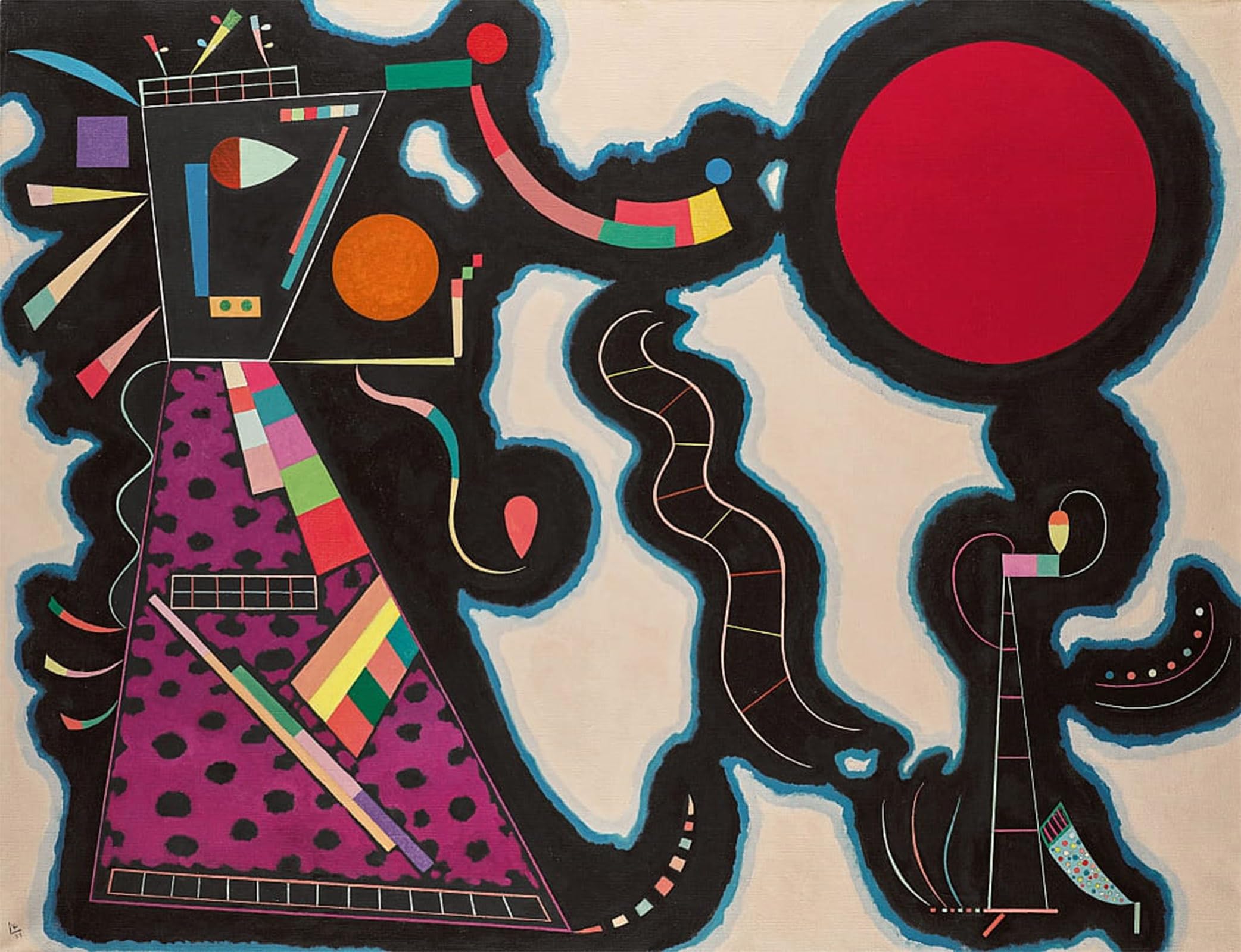 ARTXLXXBN Famous Prints Artwork Pictures Poster Painting Art Le Rond Rouge. by Wassily Kandinsky Artwork Landscape Pictures for Home Decor 60x90cm