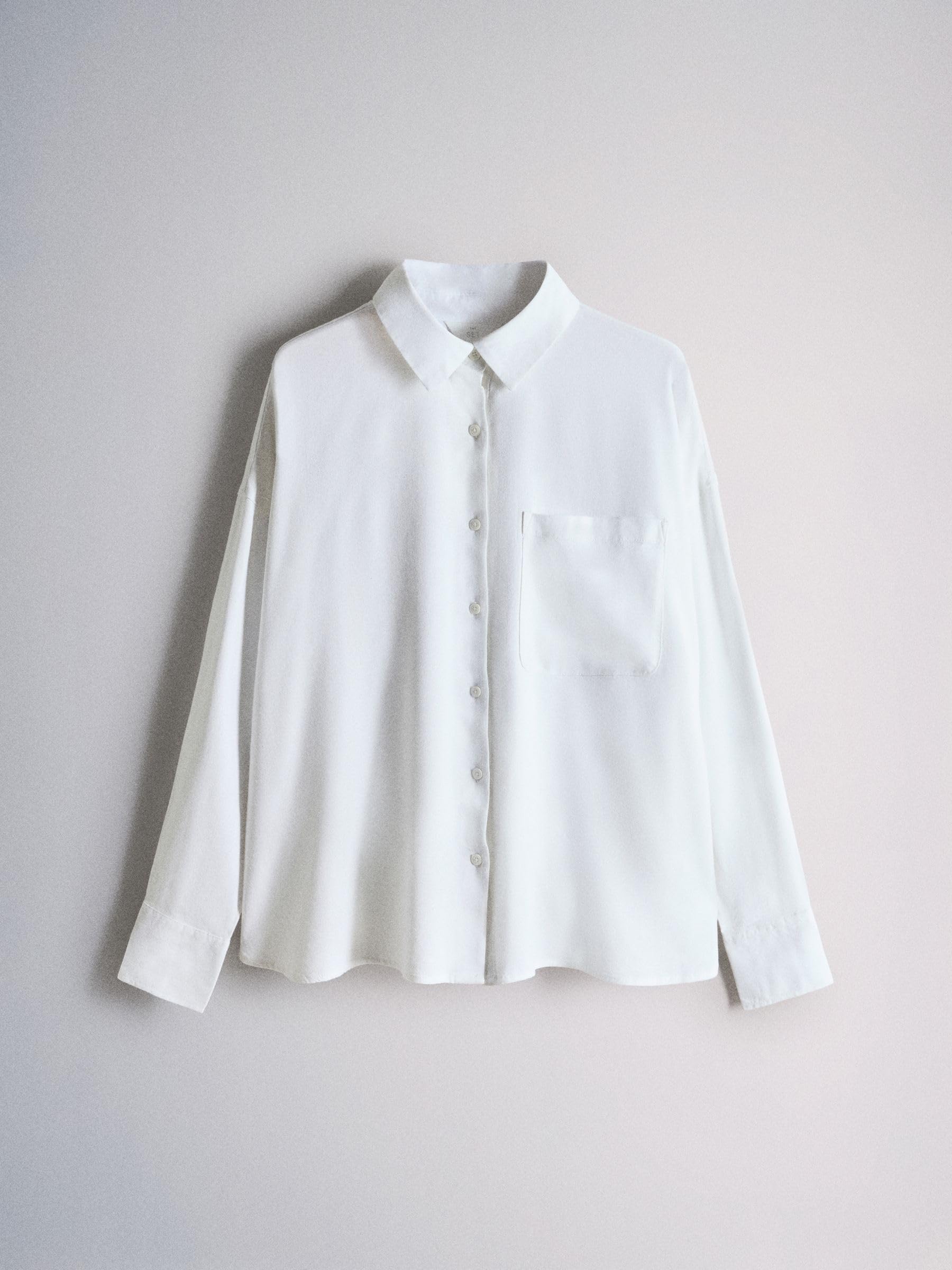 THE SET Damen Langarmshirts mit Knöpfen und Leinenanteil, 2er-Pack