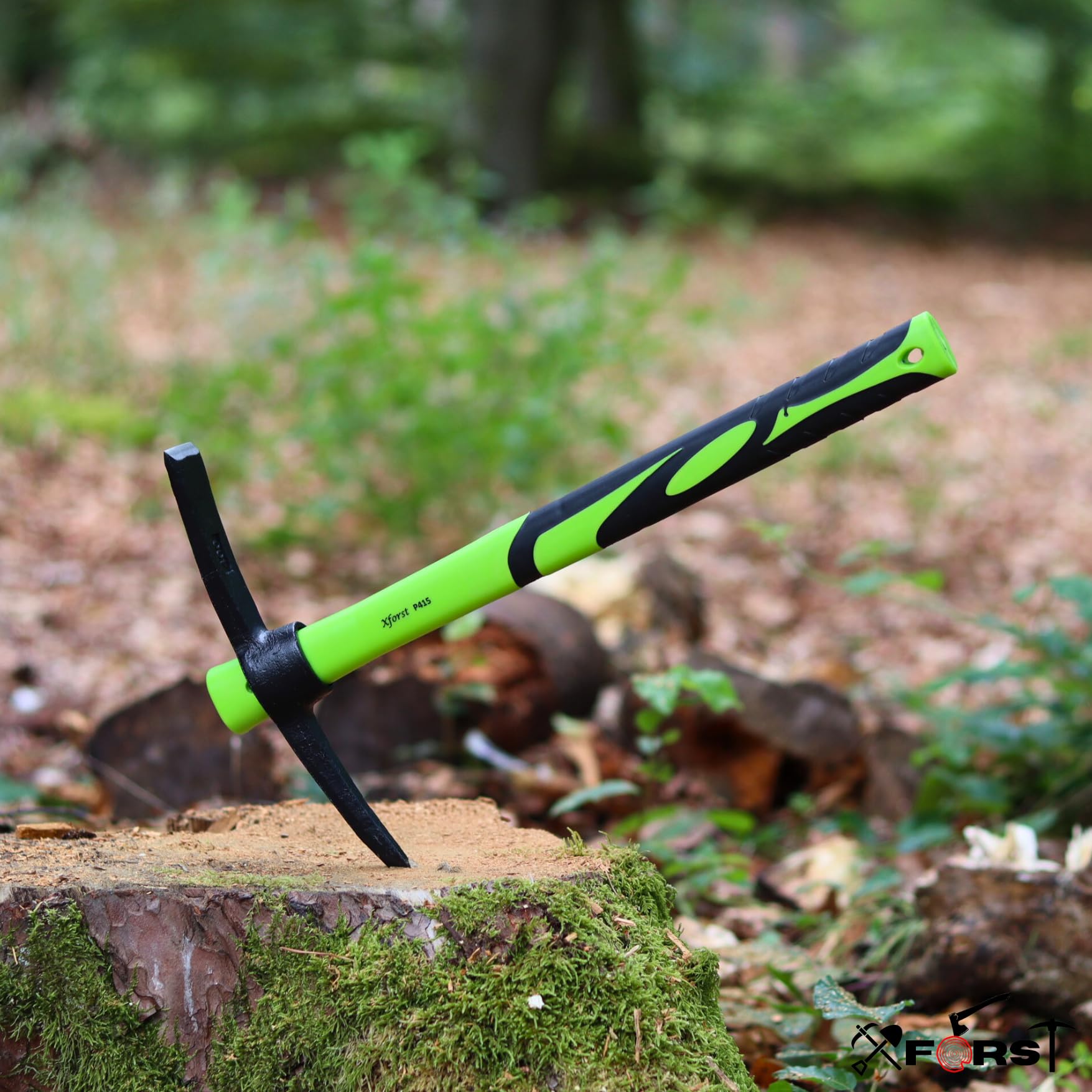 Xforst Set de Jardinage avec Pioche et Mini Pelle, avec des Manches en Fibre de Verre et têtes en Acier Forge. Solides et légères. Idéale pour Le Jardinage, la randonnée et la Prospection.