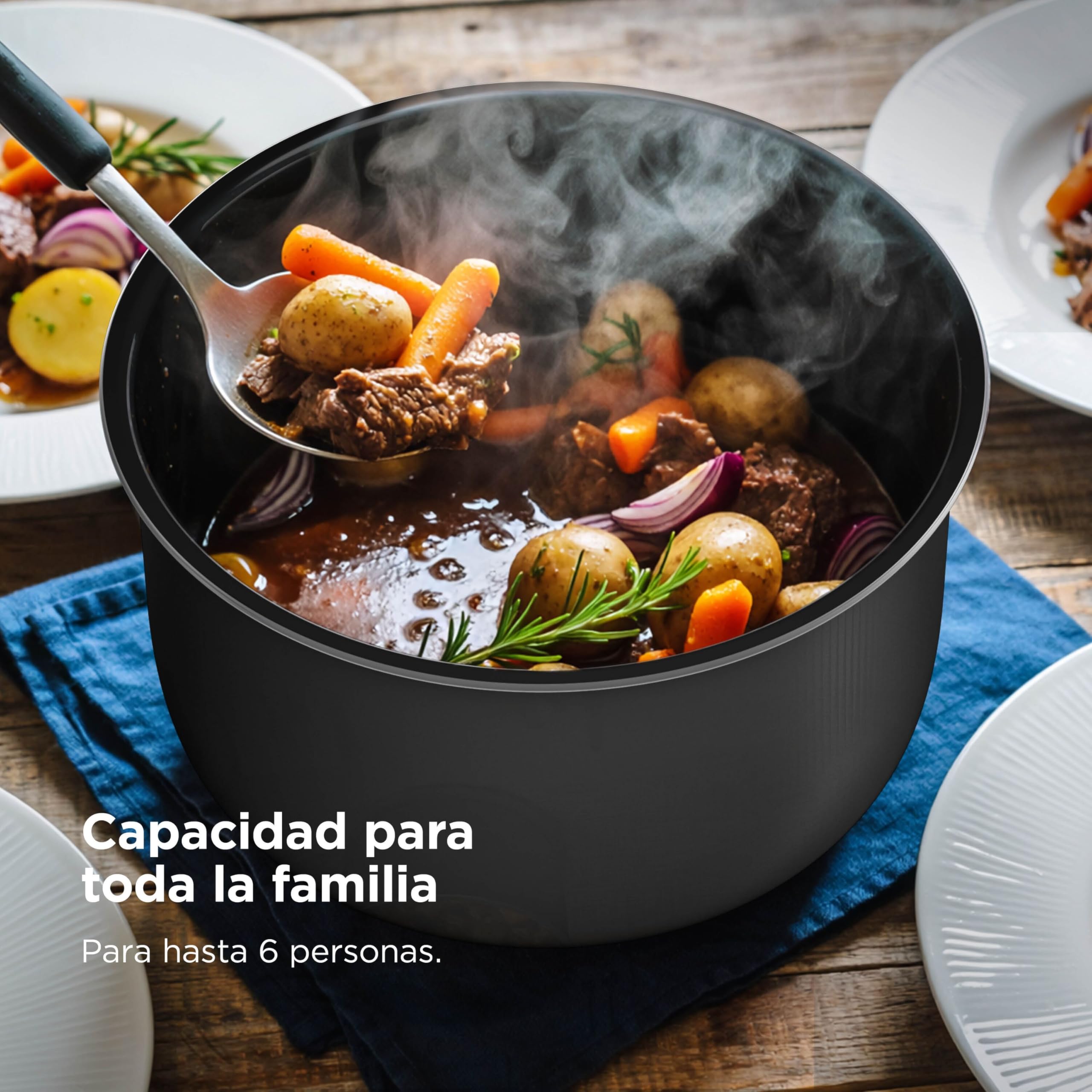 Ninja HyperHeat, Olla a Presión 9 en 1, 6L, Negro, PC201EU | Olla de Cocción Lenta y Arrocera, Incluye Rejilla para Vapor y Recipiente de Cocción Extraíble Apto para Lavavajillas