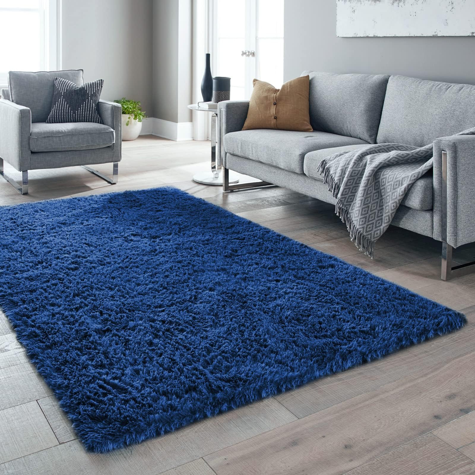 Amazon.com: Ophanie 6x9 Navy Blue Rug : Home & Kitchen
