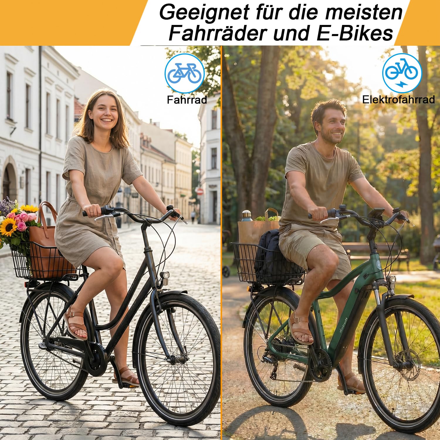 Fahrradkorb für hinten mit Regenschutz und Gepäcknetz. Großzügiger, robuster und langlebiger Metall-Fahrradkorb für die meisten Fahrräder und E-Bikes