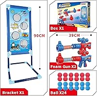 Vista 7 de YEEBAY - Juguete de disparos para niños de 6, 7, 8, 9 o 10 años en adelante, 2 pistolas de aire y objetivo de disparo y 24 bolas de espuma, regalo