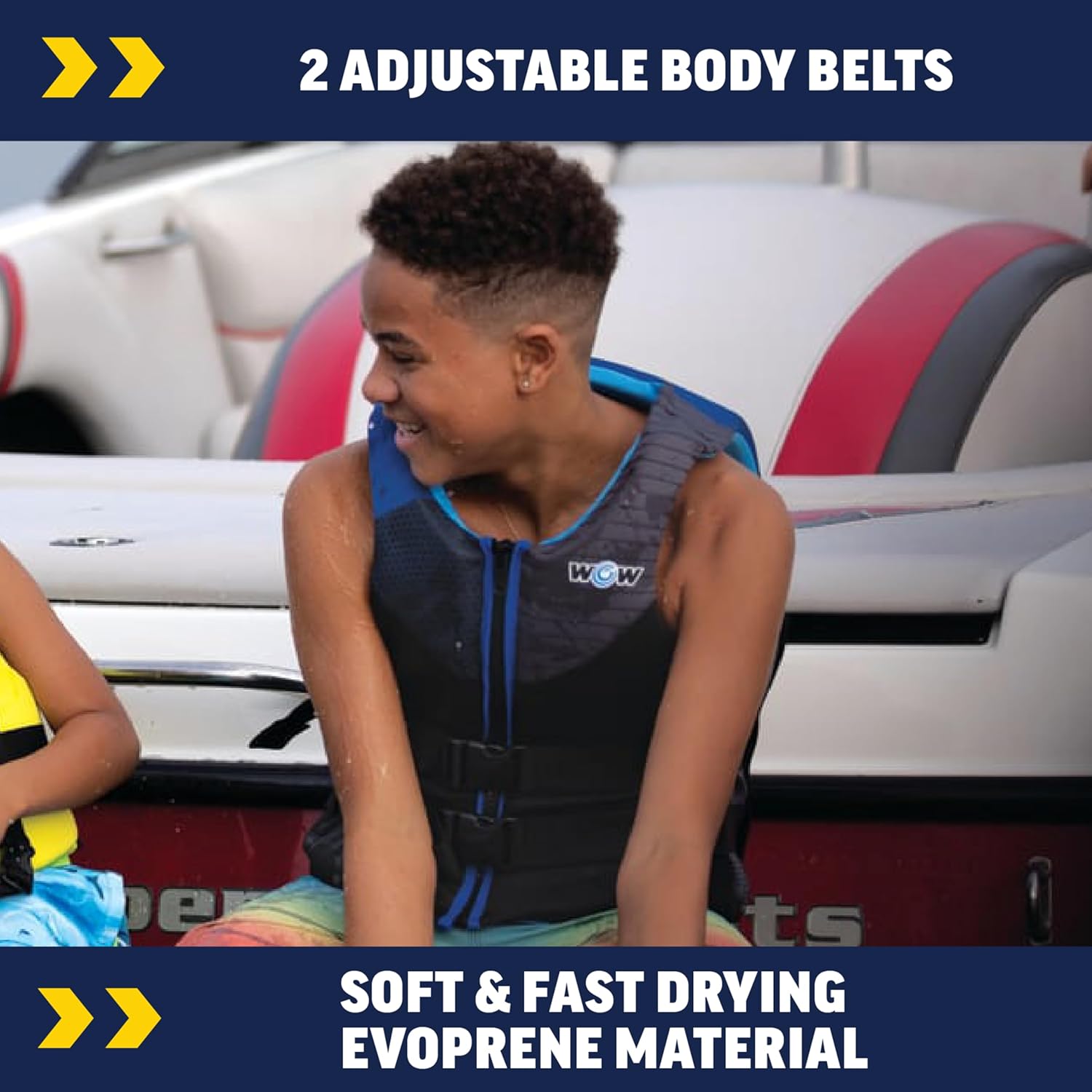 Wow Sports Life Jacket, US Coast Guard Approved Life Vest for Fishing, Kyaking, & Boating PFD, Blue
