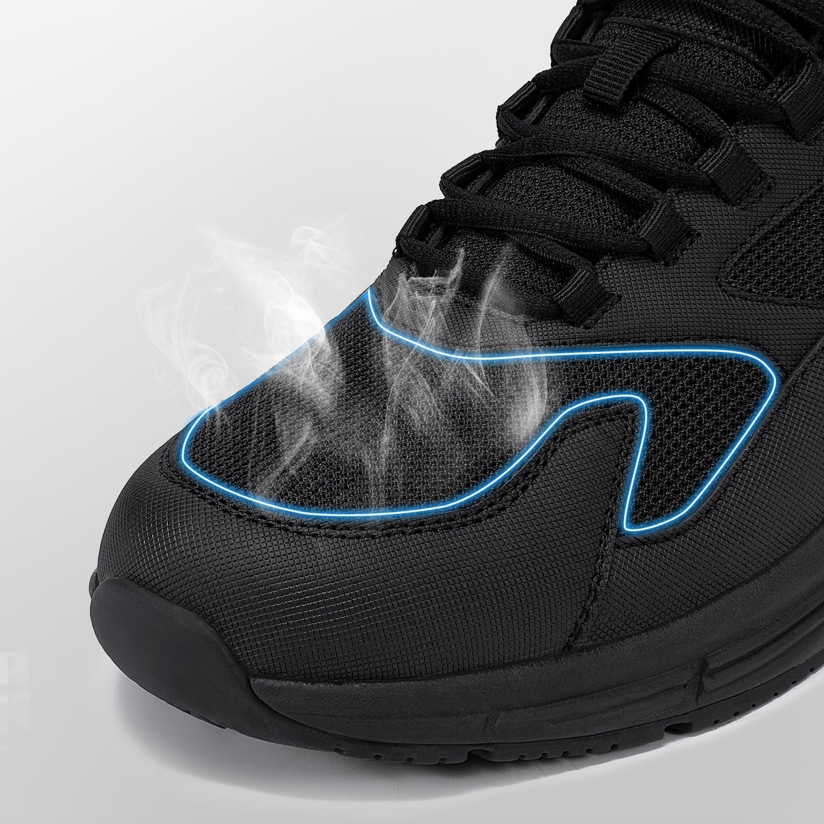 LARNMERN Hombre Zapatos de Cocina Trabajo Antideslizantes Zapatos Hosteleria Zapatillas Cocina Food Service Shoe Camarero Sanitario,Microfibra Negro//45 EU