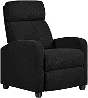 Vista 23 de Yaheetech Silla Reclinable Boucle Sofá Individual Asiento de Cine en Casa Ajustable Silla Reclinable Individual Moderna para Sala de Estar Blanco