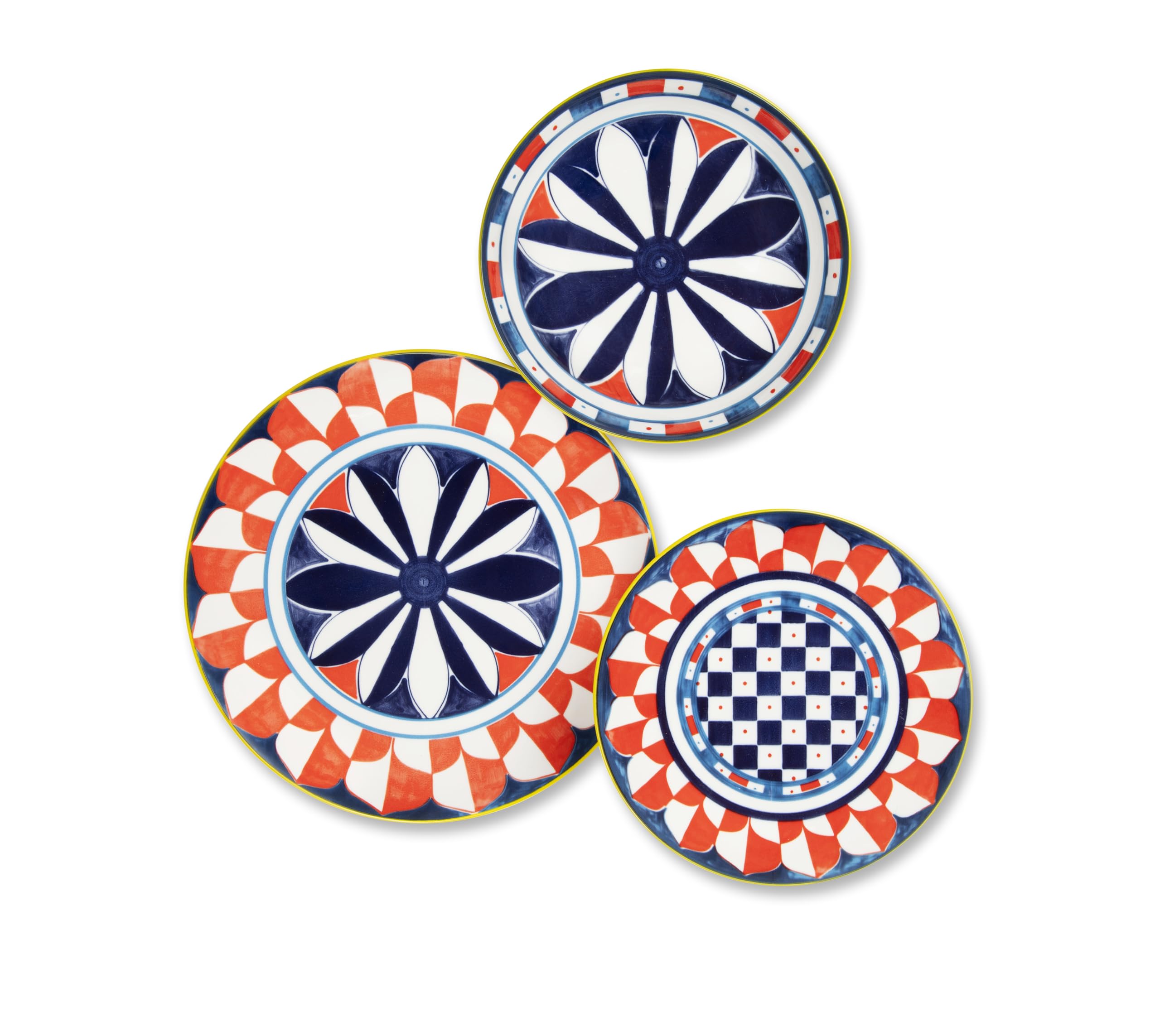 Excelsa Sciacca - Vajilla de porcelana de 18 piezas, estilo siciliano, decoración mediterránea