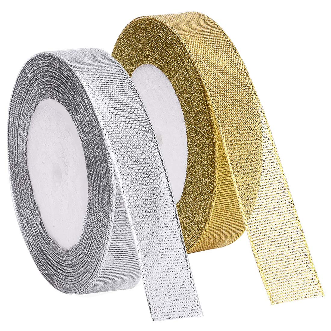 2x rollen cadeaulint/sierlint in de kleur goud 5 mm x 500 meter - Krul