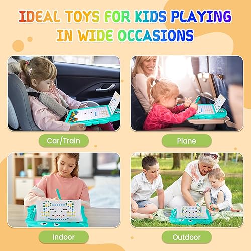 Miniatura 7 de DPTOYZ Tablero magnético de dibujo para niños pequeños, tablero de rompecabezas magnético grande, juguetes de viaje Montessori para viajes por