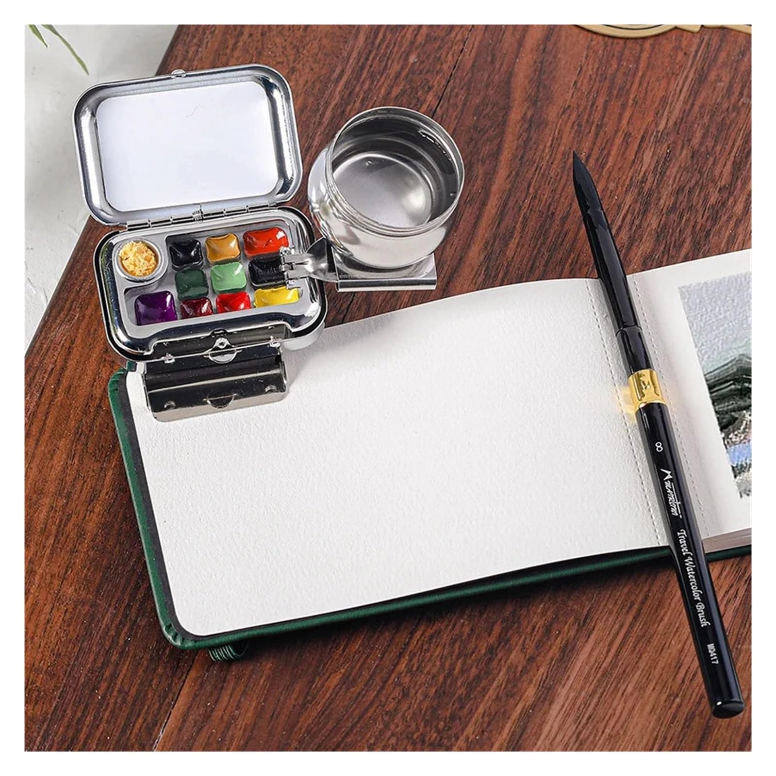 Mini boîte d'aquarelle portable vide 10/16 grilles pour voyage, peinture, croquis, hydratant, fournitures artistiques (10 compartiments)