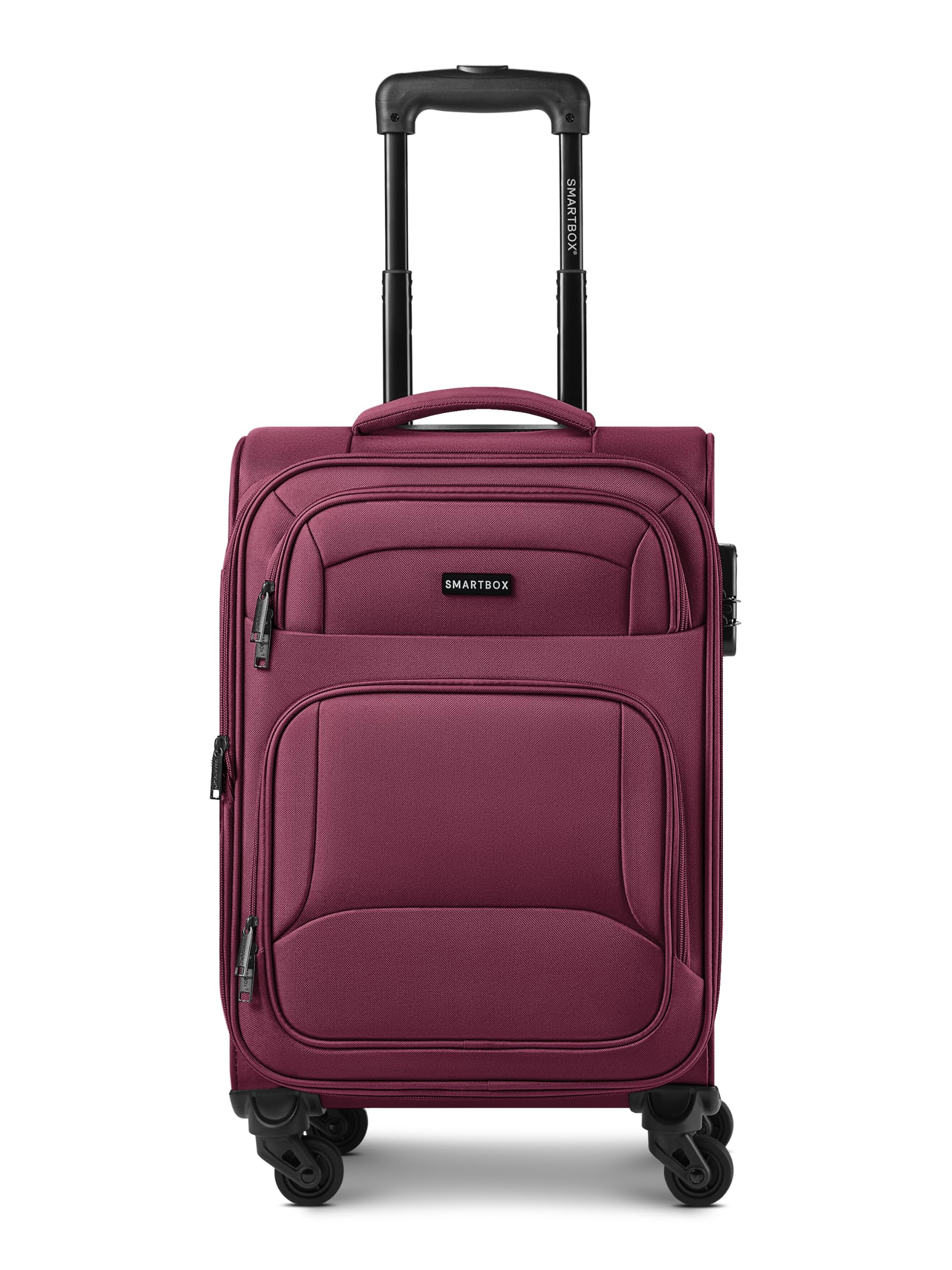 Smartbox Valigia morbida da cabina per uomo e donna, 36 x 23 x 55 cm, 4 ruote e lucchetto a combinazione, espandibile con piega di espansione, leggera 2,6 kg (Edition 04)