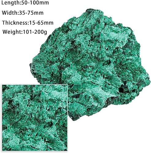 Miniatura 2 de SUNYIK Piedra de racimo de cristal de malaquita natural cruda, rocas de cristal curativo de Reiki mineral para decoración del hogar, 0.33 libras