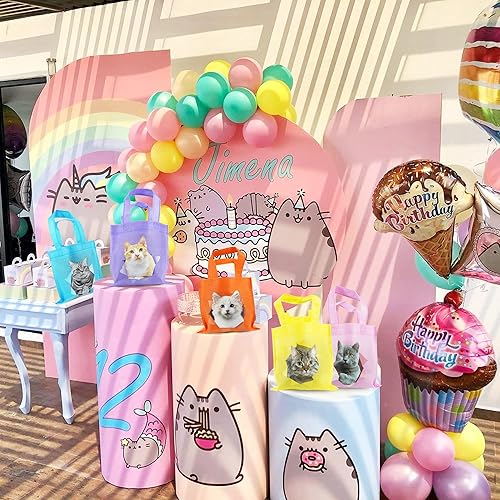 Miniatura 5 de BANBALLON 20 bolsas de recuerdo de fiesta de gato, suministros para fiesta de cumpleaños de gatos, bolsas de regalo para fiesta de mascotas, bolsas