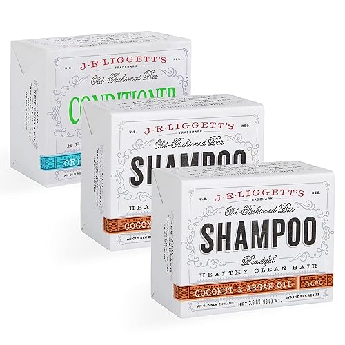 JRLIGGETT'S Nueva barra de acondicionador de 1.75 onzas + dos barras de champú de fórmula de aceite de coco y argán, paquete de 3.5 onzas, a base de